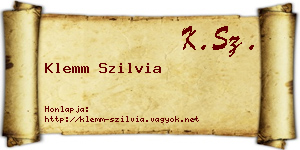 Klemm Szilvia névjegykártya