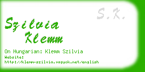 szilvia klemm business card